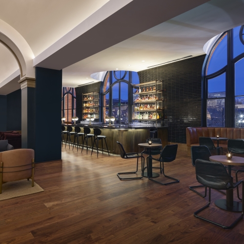 The interior of No. 119 at Asher Adams Hotel, Salt Lake City in the evening